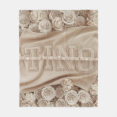 TINO bestickte Rose Blanket Fleecedecke (Vorderseite)