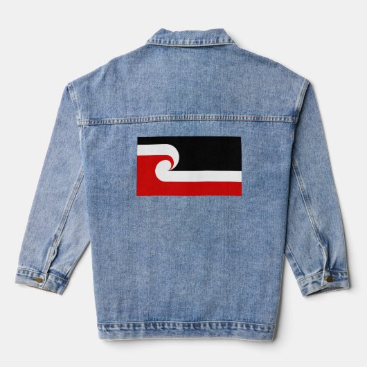Tino Rangatiratanga Maori Fahne Jeansjacke (Rückseite)