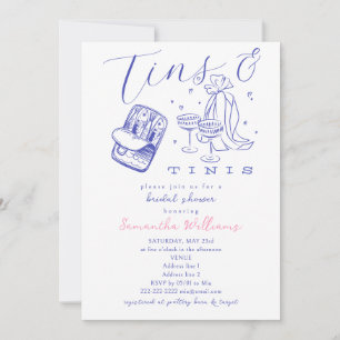 Tins & Tinis Sardinen und Martini-Brautjunggeselli Einladung