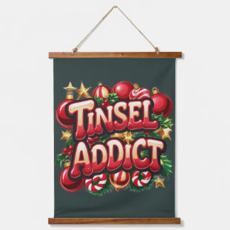 Tinsel Addict Fun Wandteppich Mit Holzrahmen