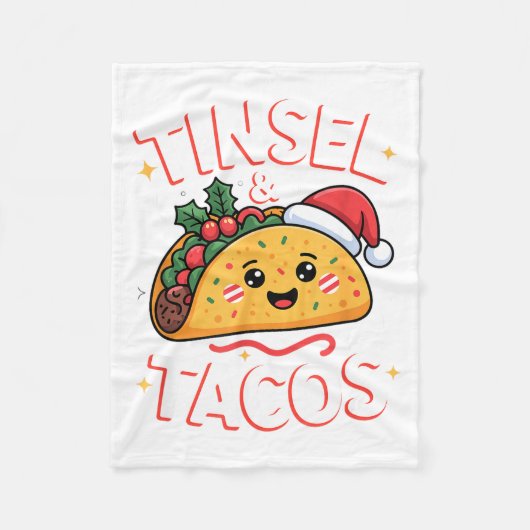 Tinsel And Tacos Cute Christmas Mexican Food Fun  Fleecedecke (Vorderseite)