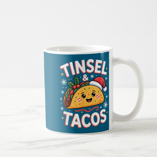 Tinsel And Tacos Cute Christmas Mexican Food Fun Kaffeetasse (Rechts)