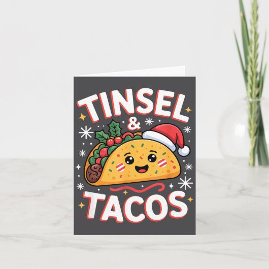 Tinsel And Tacos Cute Christmas Mexican Food Fun  Karte (Vorderseite)