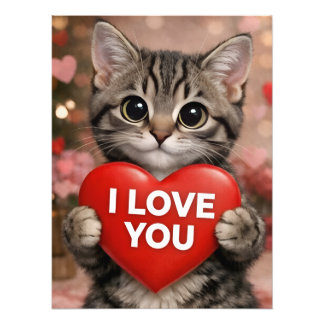 Tinsel das Weihnachts-Kätzchen Ich liebe dich! Pos Fotodruck