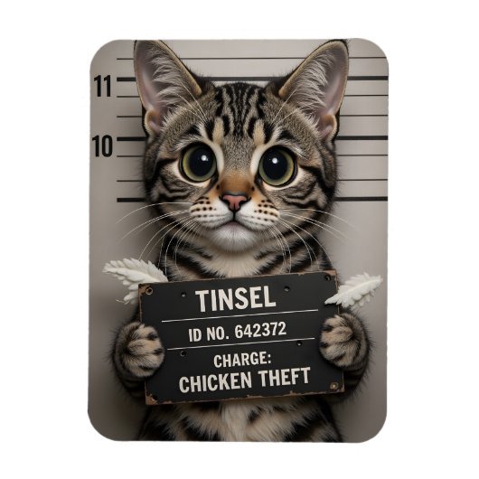 Tinsel das Weihnachts-Kätzchen Magnet (Vertikal)