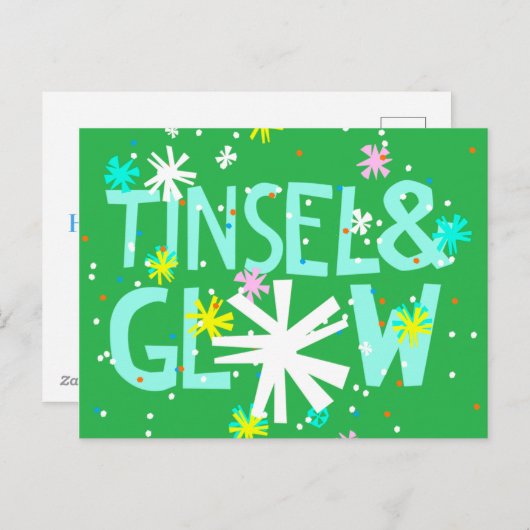 Tinsel & Glow Feiertagspostkarte (Vorne/Hinten)