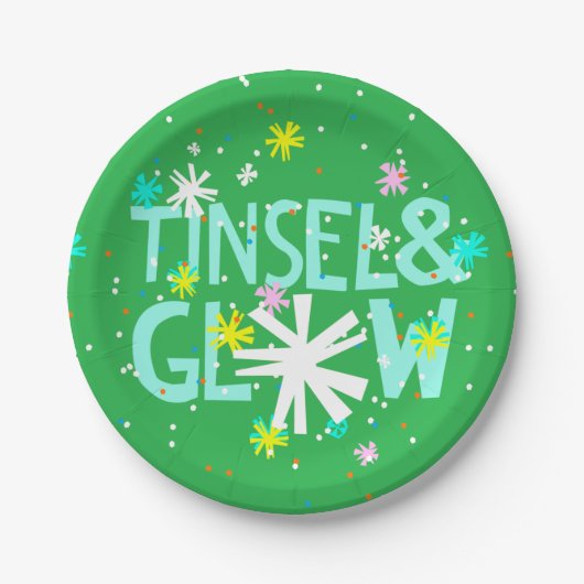 Tinsel & Glow Pappteller (Vorderseite)
