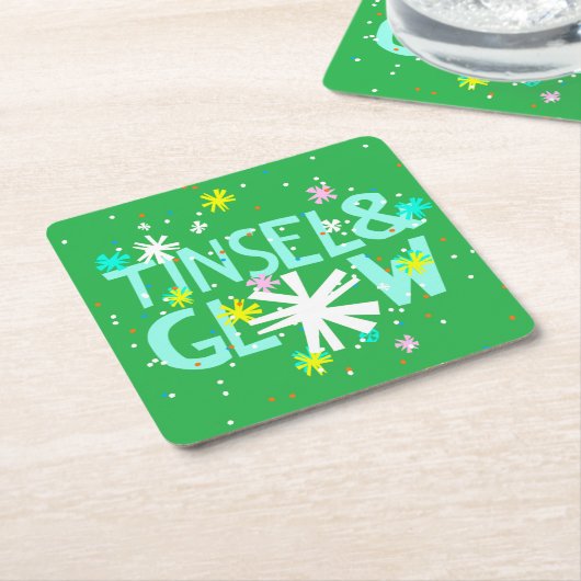 Tinsel & Glow Rechteckiger Pappuntersetzer (angewinkelt)