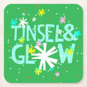 Tinsel & Glow Rechteckiger Pappuntersetzer (Vorderseite)