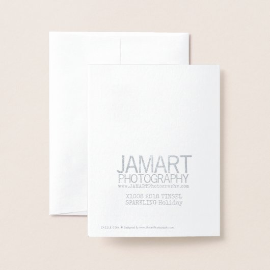 TINSEL Holiday Card Silver Folienkarte (Rückseite mit Umschlag)