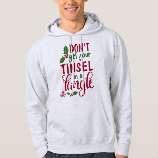 Tinsel in einem Gewirr - Funny Christmas Hoodie (Vorderseite)