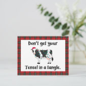 Tinsel in zwirniger Weihnachtszeit Feiertagspostkarte (Stehend Vorderseite)