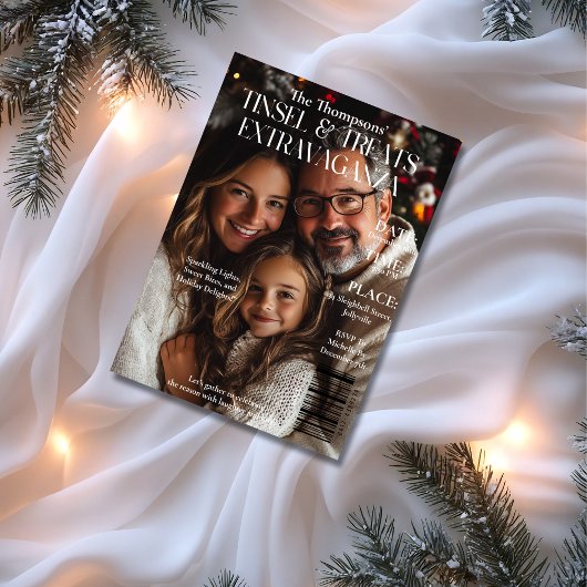 Tinsel & Leckereien Extravaganza Magazine Cover Fo Einladung