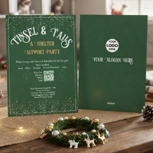 Tinsel & Tails Tierschutzparty Feiertagskarte