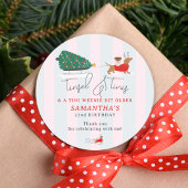 Tinsel & Tinis Tini Weenie Bit Christmas Doxie Runder Aufkleber