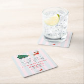 Tinsel & Tinis Tini Weenie Bit Older Xmas Doxie Rechteckiger Pappuntersetzer (Vor Ort)