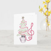 Tinsel Treble Clef Christmas Card Karte (Gelbe Blume)