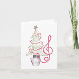Tinsel Treble Clef Christmas Card Karte