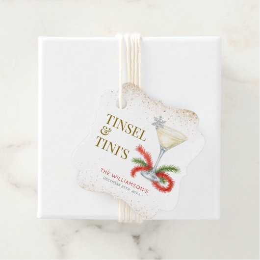 Tinsel und Tinis Weihnachtsfeier Geschenkanhänger (Beispiel)