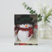 Tinseled Snowman Postkarte (Stehend Vorderseite)