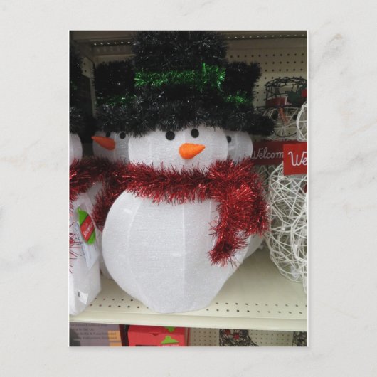 Tinseled Snowman Postkarte (Vorderseite)