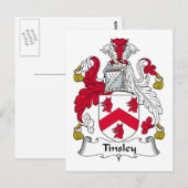 Tinsley Familienwappen Postkarte (Vorne/Hinten)