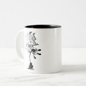 Tinta derramada forma Dragon en negro Zweifarbige Tasse (Vorderseite Links)