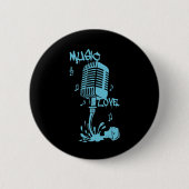 Tinta derramada forma Microfono en Azul Button (Vorderseite)