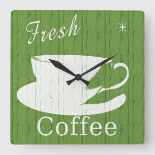 Tintable rustikale Kaffee-Uhr Quadratische Wanduhr