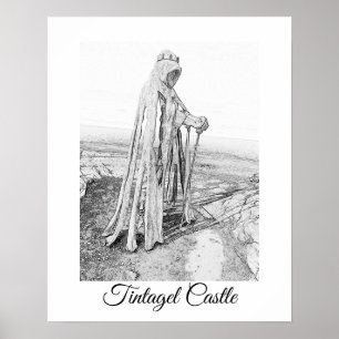 Tintagel King Arthur Monument  Cornwall    Poster
