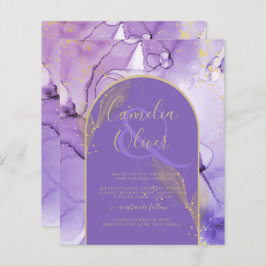 Tinte Abstrakt LILA GOLD Lavendel Wedding INVITE
