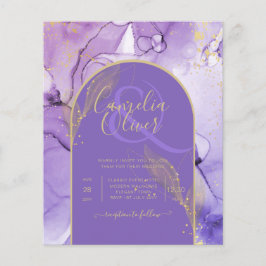 Tinte Abstrakt LILA GOLD Lavendel Wedding INVITE