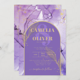 Tinte Abstrakt LILA GOLD Lavendel Wedding INVITE Einladung