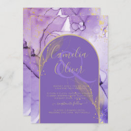 Tinte Abstrakt LILA GOLD Lavendel Wedding INVITE Einladung