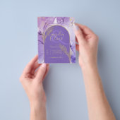 Tinte Abstrakt LILA GOLD Lavendel Wedding INVITE Flyer (Gruppe)