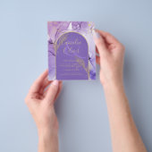 Tinte Abstrakt LILA GOLD Lavendel Wedding INVITE Flyer (Gruppe)