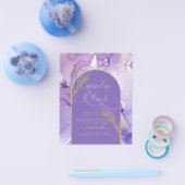 Tinte Abstrakt LILA GOLD Lavendel Wedding INVITE Flyer (Einzeln)