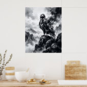 Tinte Adler Sturm Klippen Poster (Küche)