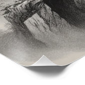 Tinte auf Papier Landschaft Poster (Ecke)