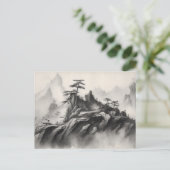 Tinte auf Papier Landschaft Postkarte (Stehend Vorderseite)
