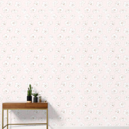 🌸 Tinte auf weißen Kirschblüten über blassrosa Tapete