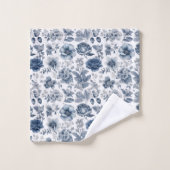 Tinte Blue Floral Badhandtuch Set (Waschlappen)