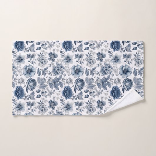 Tinte Blue Floral Badhandtuch Set (Handtuch)