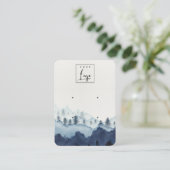Tinte Blue Navy Pine Wood Mountain 2 Earring Displ Visitenkarte (Stehend Vorderseite)