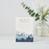 Tinte Blue Navy Pine Woods Earring Necklace Displa Visitenkarte (Stehend Vorderseite)