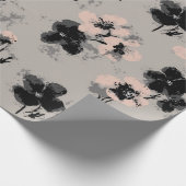 Tinte-Blüten-Dunkles Geschenkpapier (Ecke)