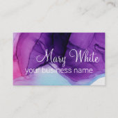 Tinte Cloud Swirl Trendy Modern Blue Lila Violet Visitenkarte (Vorderseite)