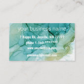 Tinte Cloud Swirt Trendy Modernes Aquamarines Oliv Visitenkarte (Rückseite)