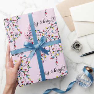 Tinte Coquette Merry und Bright Holiday Weihnachte Geschenkpapier