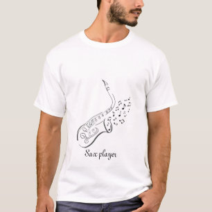 Tinte des Saxophone-Stift-n, die T-Shirt zeichnet